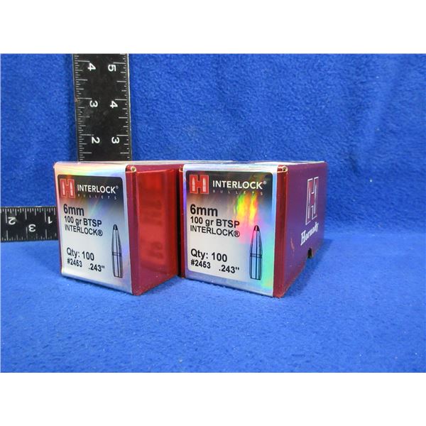 NEW - 6MM .243" 100gr BTSP Interlock Hornady Bullets