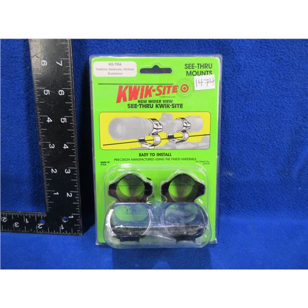 NEW - Kwik-Site See-Thru Scope Mounts - Model KS-TRA