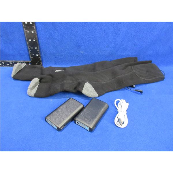 NEW - Electric Heated Socks w/ 2 Battery Packs & USB-C