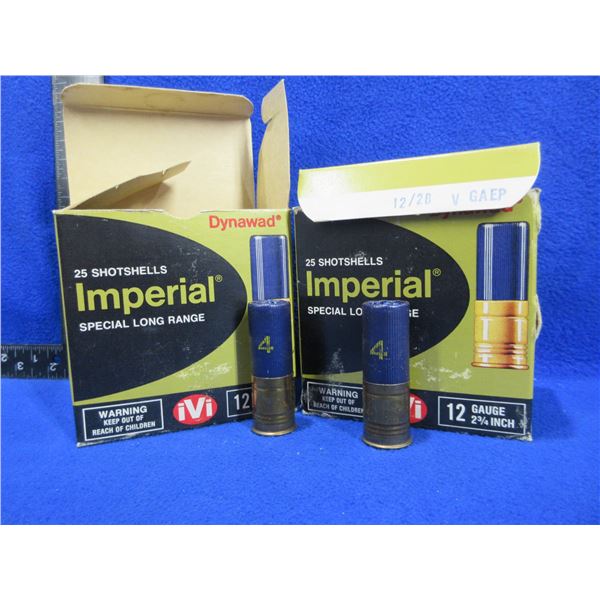 12 Ga. 2 3/4" 4 Shot Imperial Shotshells - 2 Boxes of 25