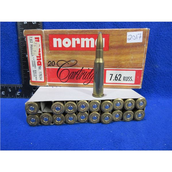 7.62 Russian 180gr SP SPBT Norma Cartridges - Box of 20