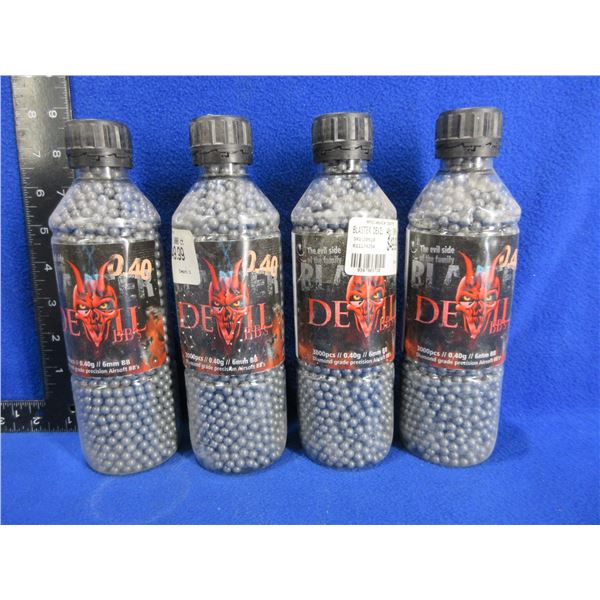 Blaster Devil Airsoft BB's - 0.40g/6mm BB - 4 Bottles of 3000