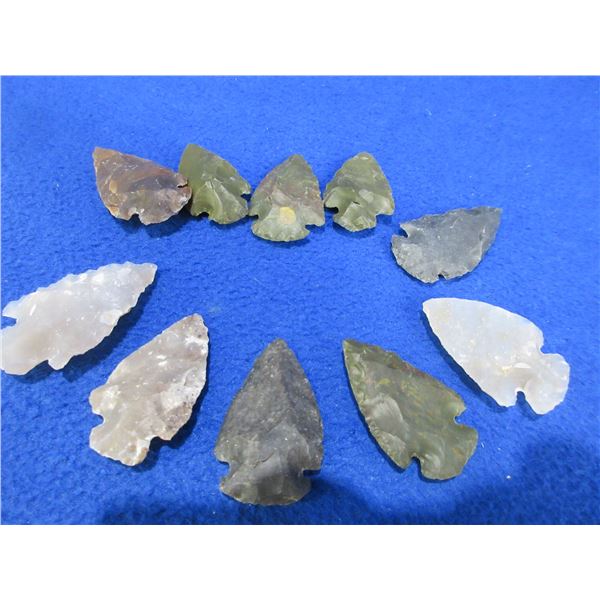 10 Arrowheads - Approx. 1" to 1 1/2" Length