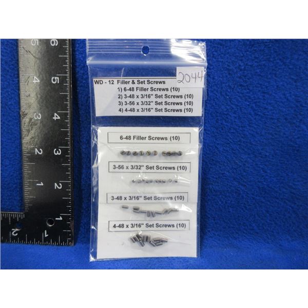 Lot of Assorted Sizes - Filler and Set Screws - 40 Total