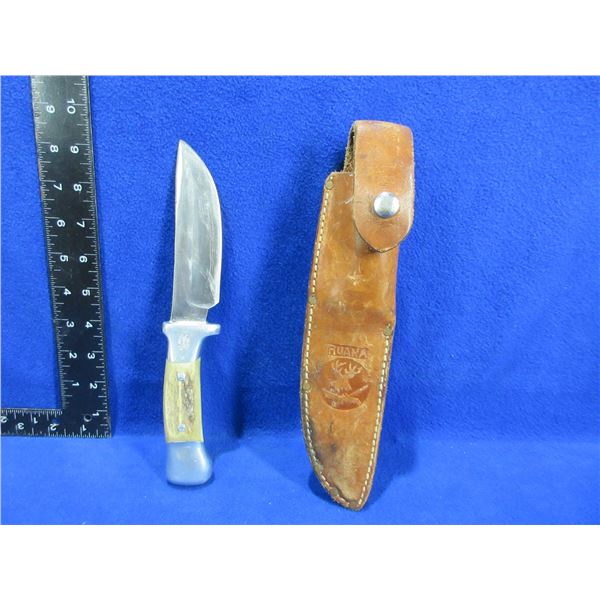 R.H. Ruana "M" Stamp Fixed Blade Knife with Stag Handle