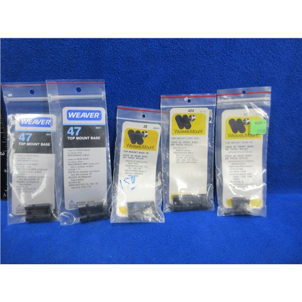 Lot of 5 Weaver Top Mount Bases - #'s 36, 40A, 45, 47, 47