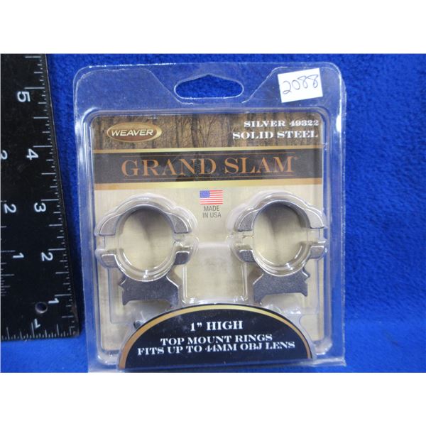 NEW - Weaver Grand Slam 1" High Top Mount Rings