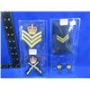 Image 1 : 2 Military Gold Mylar Chevrons and 3 Badges