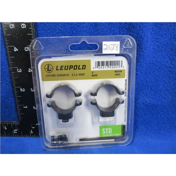 NEW - Leupold STD 1" Medium Matte Rings # 49901