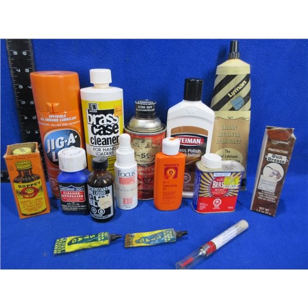 Lot of Misc. Gun Cleaning Lubricants, Brass Cleaner, Etc.