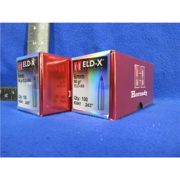 NEW - 6MM .243" 90gr ELD-X Hornady Bullets