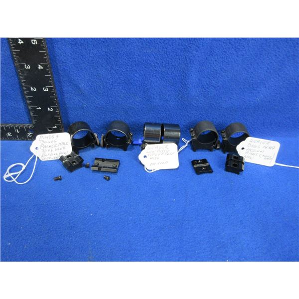 3 Pairs of 1" Weaver Rings - 2 Have Bases