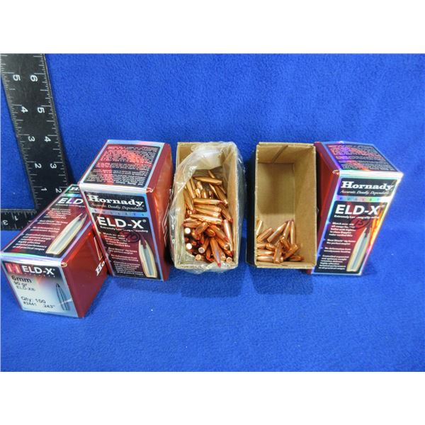 6MM .243" 90gr and 103gr ELD-X Hornady Bullets