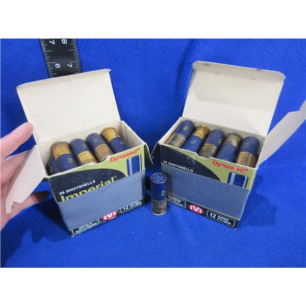 12 Ga. 2 3/4" 2 Shot Imperial Shotshells - 2 Boxes of 25