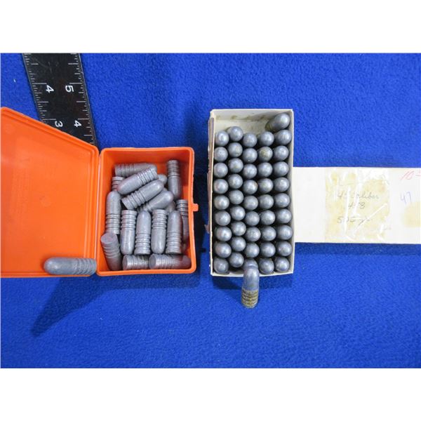45 Cal. .458" Lead Bullets - Box of 22, Box of 47