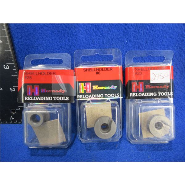 NEW - 3 Hornady Shell Holders - #'s 6, 20 and 25