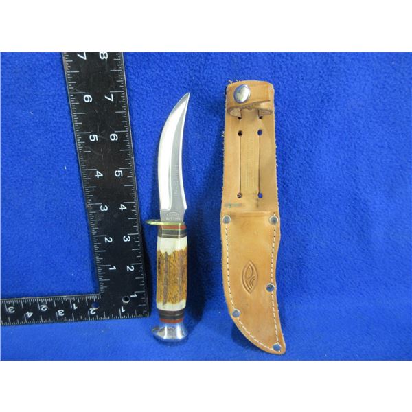 Buffalo Skinner H91 Fixed Blade Knife with Leather Sheath