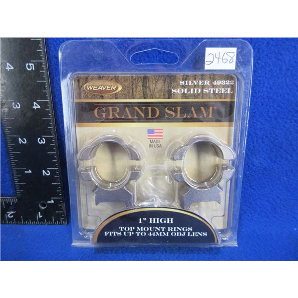 NEW - Weaver Grand Slam 1" High Top Mount Rings