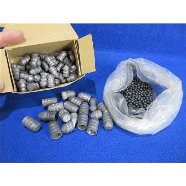 Bag of 49 Lead Bullets and 200 Grams of Lead Shot