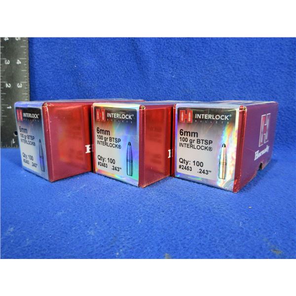 NEW - 6MM .243" 100gr BTSP Interlock Hornady Bullets