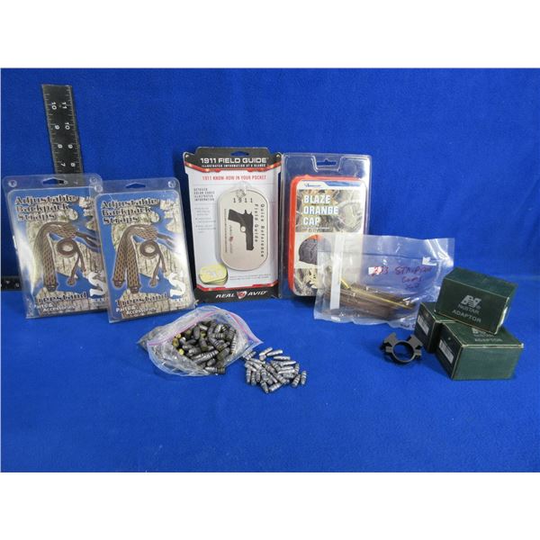 Lot of Misc. - 1911 Field Guide, Straps, NcStar Adaptors Etc