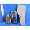 Image 1 : 2 Leather Holsters and 1 Canvas Holster - Right Hand