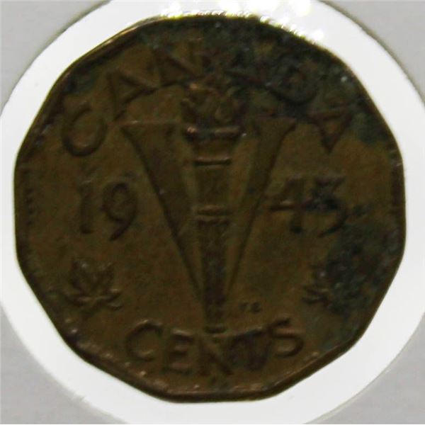 1943 CANADIAN 5 CENT COIN