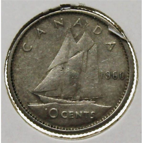 1960 CANADIAN SILVER 10 CENT COIN