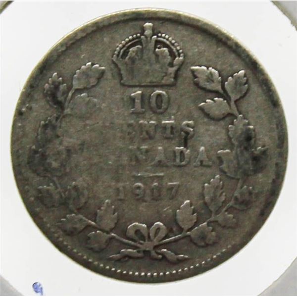 1917 CANADIAN SILVER 10 CENT COIN
