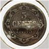 Image 1 : 1865 NEWFOUNDLAND SILVER 5 CENT COIN