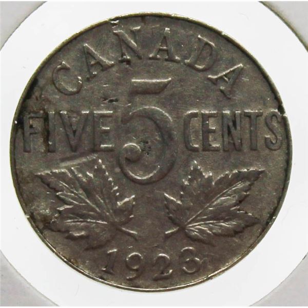 1923 CANADIAN 5 CENT COIN