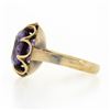 Image 6 : Antique 14k Gold 13.5mm Round Synthetic Alexandrite Belcher Prong Solitaire Ring