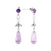 Image 2 : 4.65 ctw Amethyst and White Sapphire Earrings - 10KT White Gold