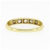 Image 6 : Antique 14k Yellow Gold w/ Palladium Top 0.20 ctw Pave Diamond Wedding Band Ring