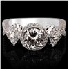 Image 1 : 0.90 ctw CENTER Diamond 18K White Gold Ring (1.58 ctw Diamonds)
