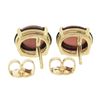 Image 5 : New 14K Yellow Gold 5.57 ctw Oval Cabochon Natural Rich Red Garnet Stud Earrings