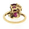 Image 6 : Vintage 14k Gold 3.50 ctw Round Cabochon Purple Pink Tourmaline Open Work Bow Ri