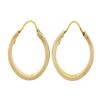 Image 4 : Classic Solid 18K Tri Color Gold 26.1mm Polished Grooved Oval Hoop Drop Earrings