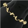Image 3 : Cute Unique 14k Yellow Gold 7" 8.7mm 3D Polished Dolphin Link Chain Bracelet