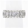 Image 3 : Vintage Platinum 4.50 ctw 18 Marquise Prong Diamond Eternity Wedding Band Ring