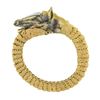 Image 6 : Vintage 18k Gold Textured Detailed Enamel 3D Horse Head Diamond Bangle Bracelet