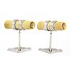 Image 5 : Vintage 14k TT Gold Diamond Polished & Florentine Finish Tube Swivel Cuff Links