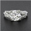 Image 3 : Vintage Platinum 1.67 ctw GIA European Diamond w/ Marquise Accents Engagement Ri