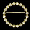 Image 3 : 18k Yellow Gold.60 ctw 20 Bezel Set Round Diamond Circle of Life Pin Brooch 23mm