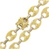 Image 5 : 18K Two Tone Gold 11.6mm Polished Mariner Link Long 36" Statement Chain Necklace