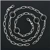 Image 4 : Luca Carati 18k White Gold 4 Station Bezel Black Onyx Long Open Chain Necklace