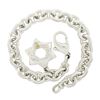 Image 1 : 6.25" Movado .925 Silver Round Link Bracelet w/ Polished Star of David Charm