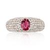 Image 2 : 1.03 ctw UNHEATED Ruby and 1.47 ctw Diamond 14K White Gold Ring