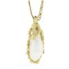 Image 2 : Vintage 14k Gold Baroque White Pearl Nugget Texture Cage Pendant w/ 18" Chain