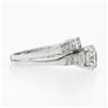 Image 6 : Vintage 14k Gold GIA Round Diamond Baguette 2.94 ctw Engagement Wedding Ring Set
